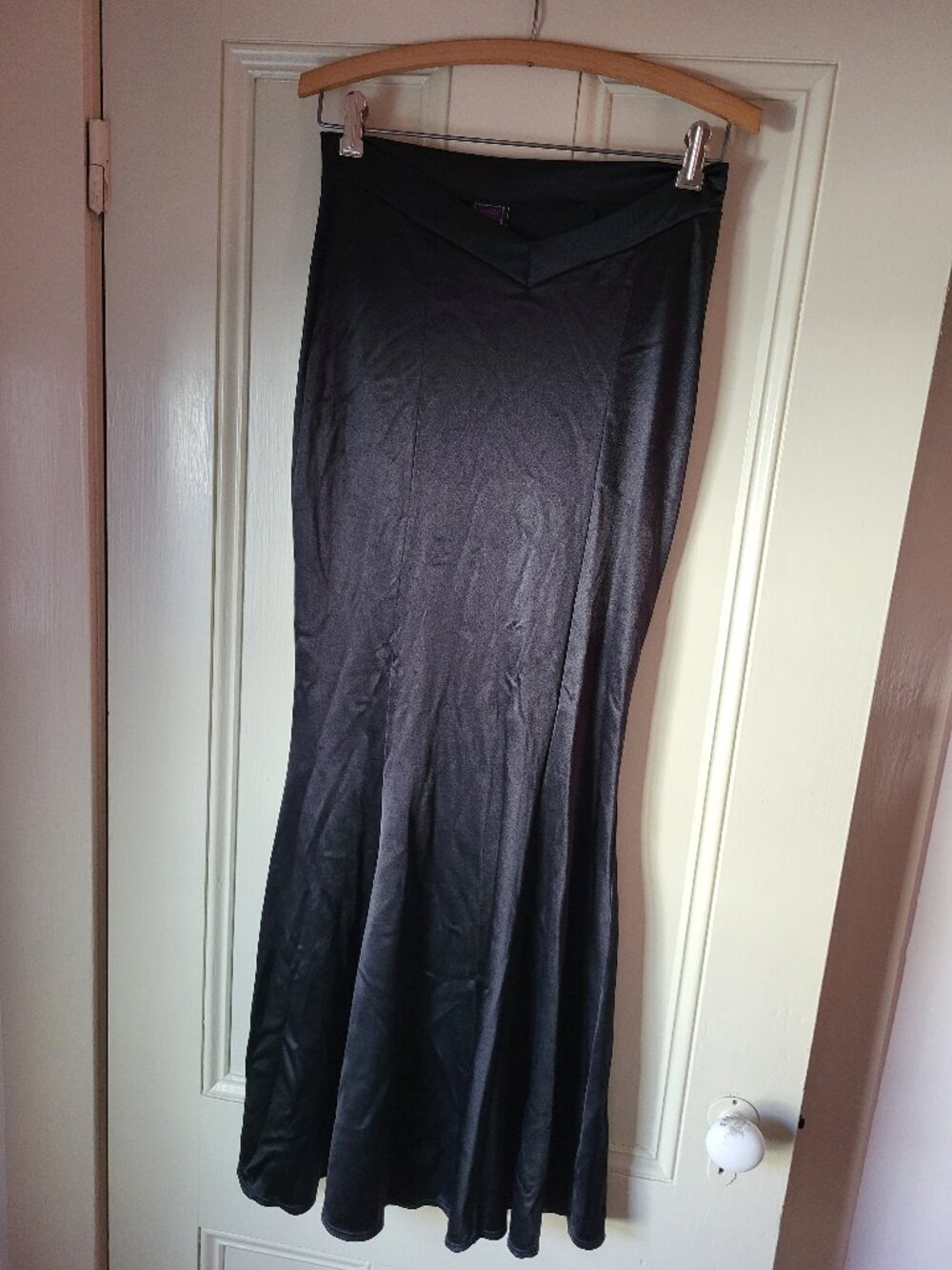 Late 90's Morbid Threads satin hobble Morticia  skirt sz L